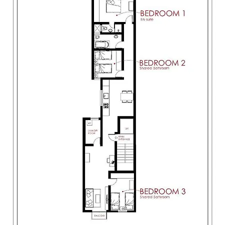 F3 3, Private Two Single Beds Shared Bathroom Msida